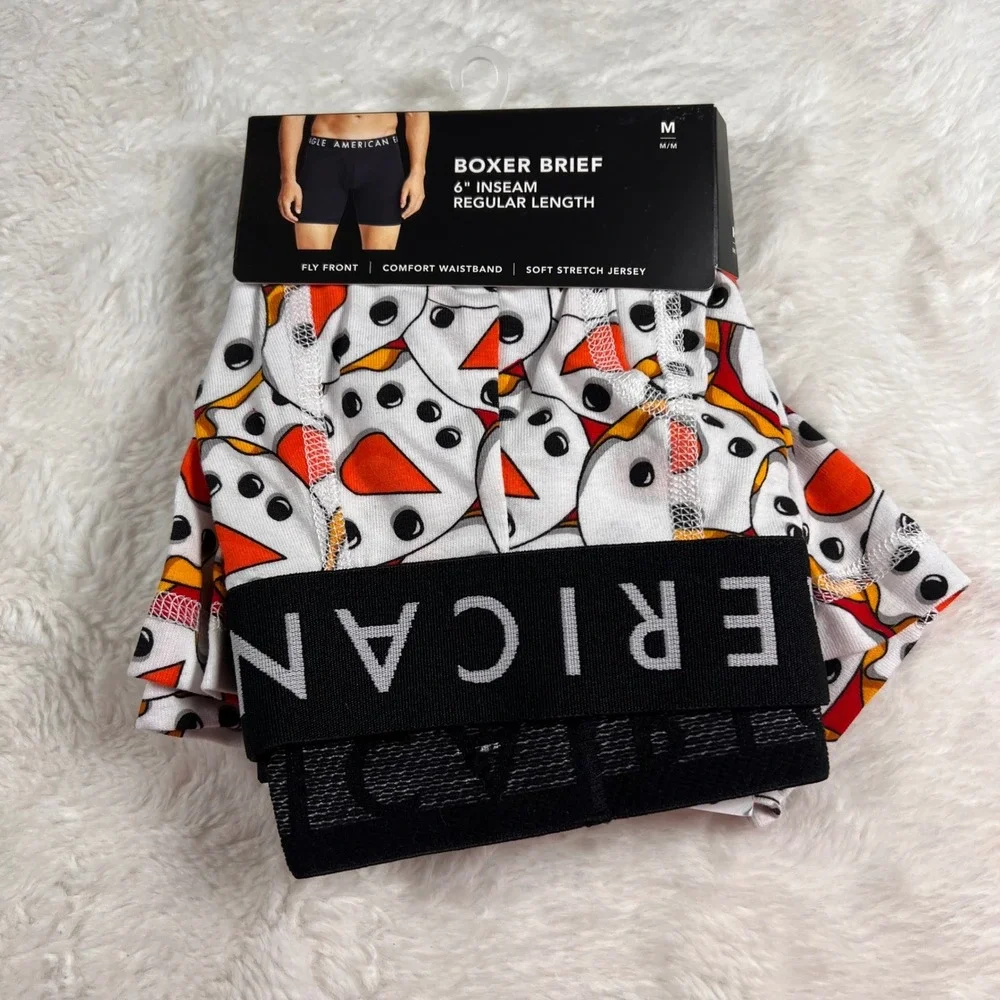 American‎ Eagle Boxer Briefs Snowman Print Size Medium Soft Stretch Jersey NWT